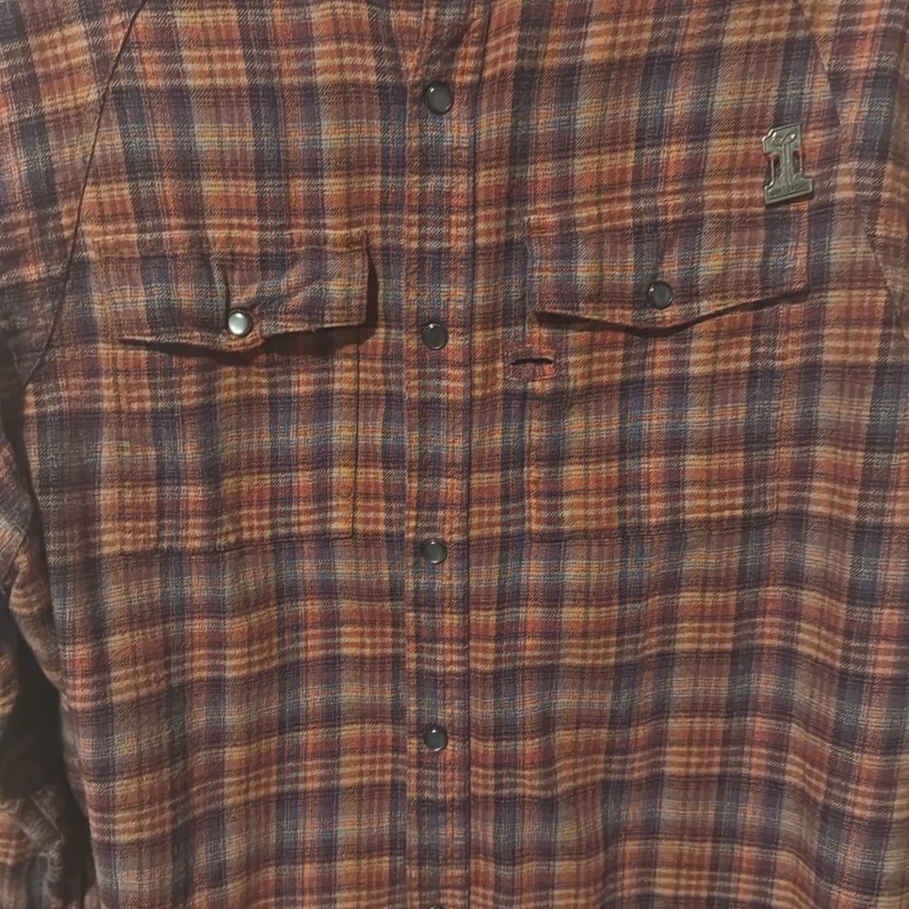 Harley Davidson Plaid Snap Button 100% Cotton Womens 2XL EUC Flannel Logo Biker - Picture 4 of 12